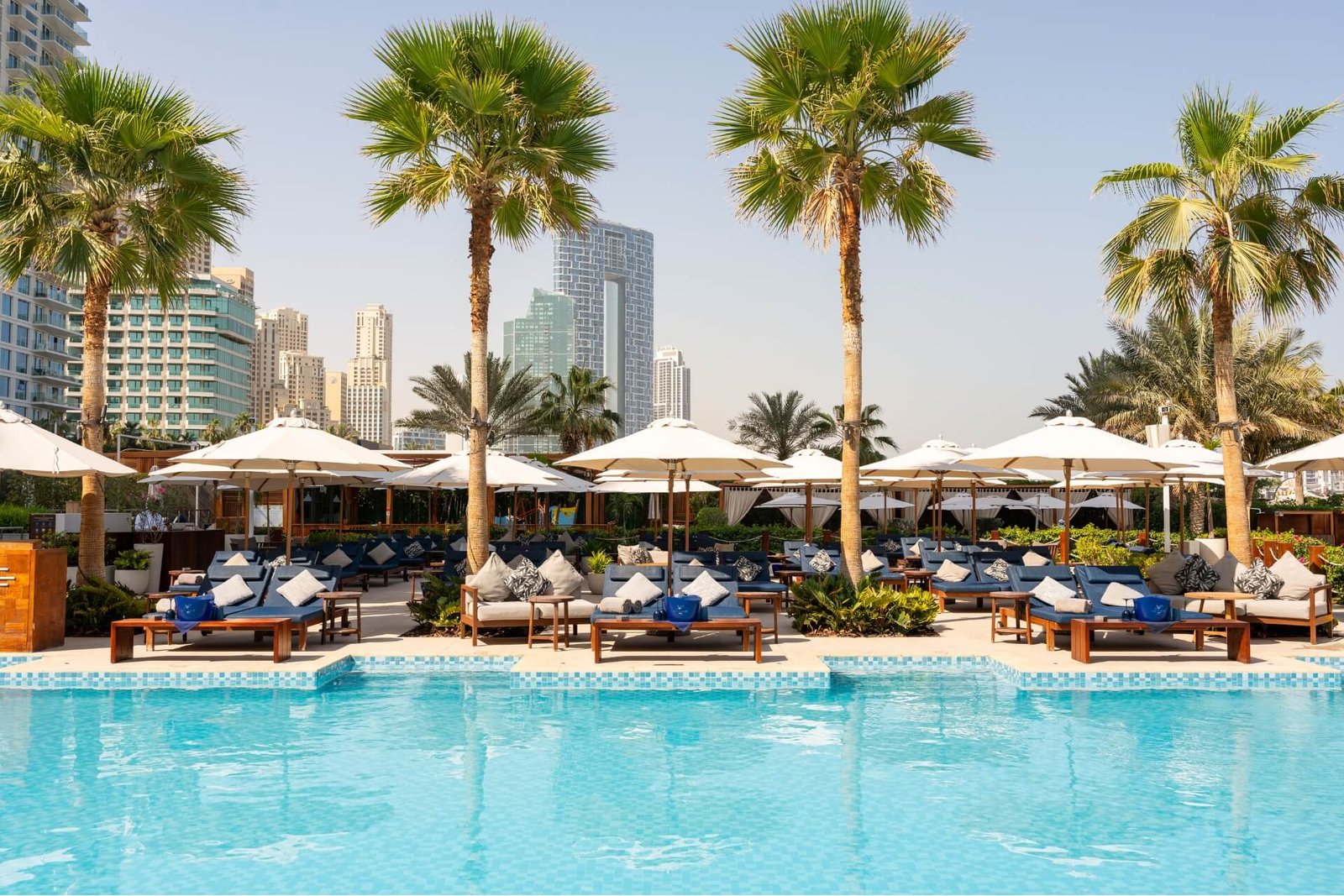 Azure Beach swimming pool empty