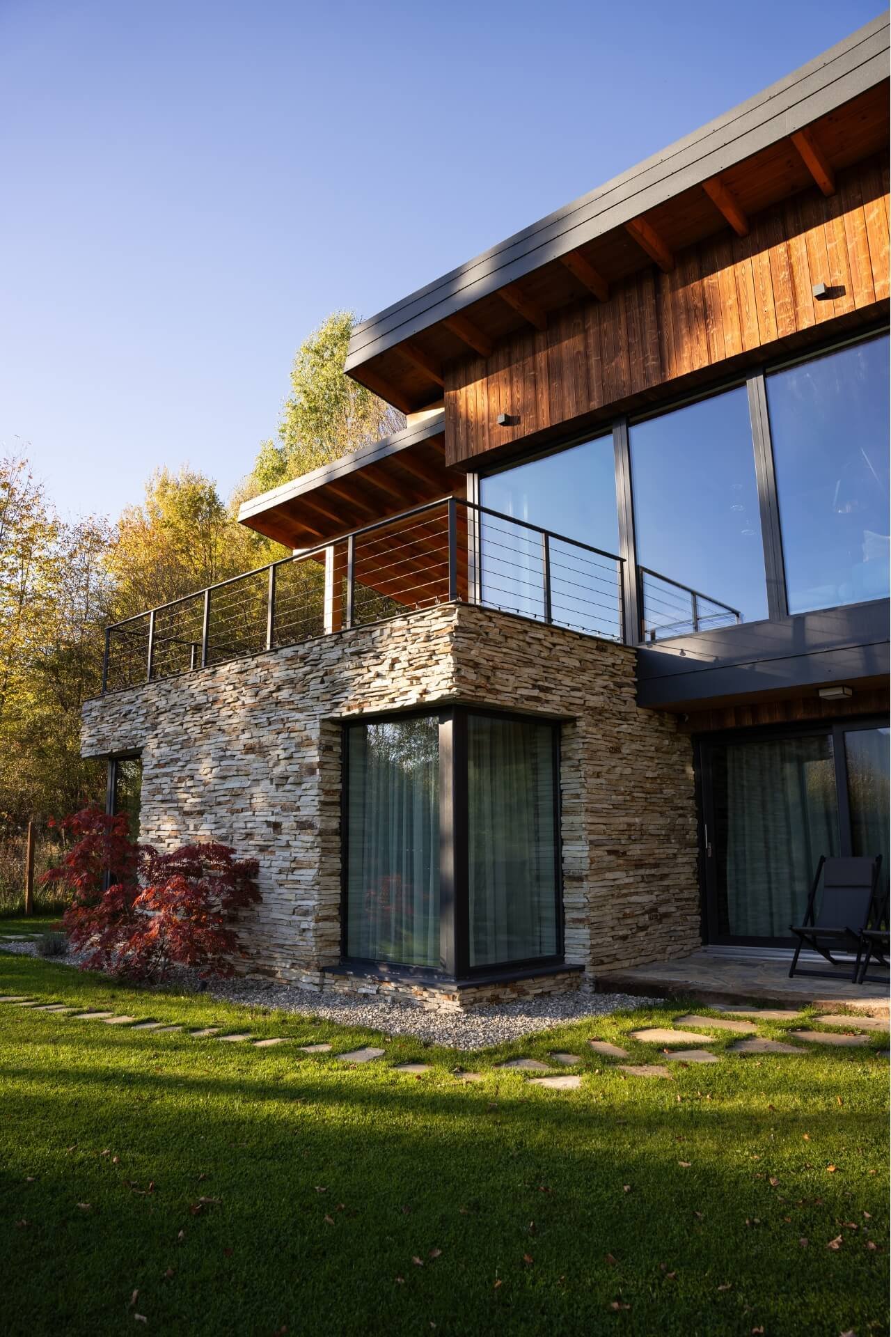 Luxury property villa as seen from the garden